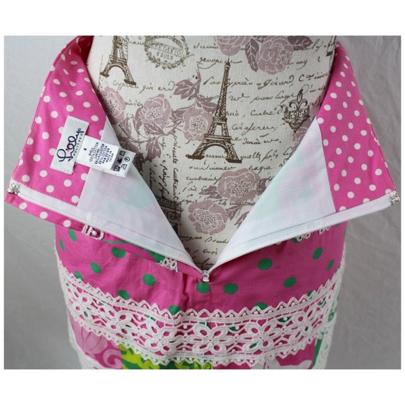 Lilly Pulitzer “Delightful Patch” Skirt Lace Trim Size 8 - Picture 4 of 8